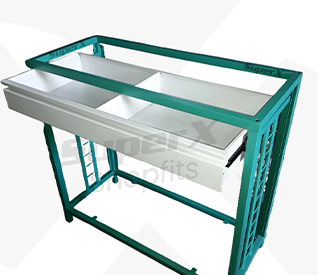 Grocery Store Checkout Counter - Ergonomic POS Billing Table