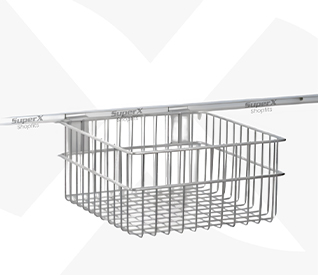Fruit and vegetable display stand with wooden drawers