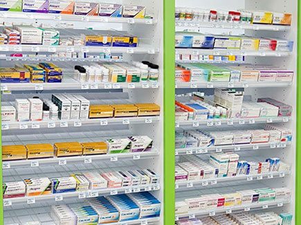 Medical Store Display Shelves for Wellness & Healthcare Products